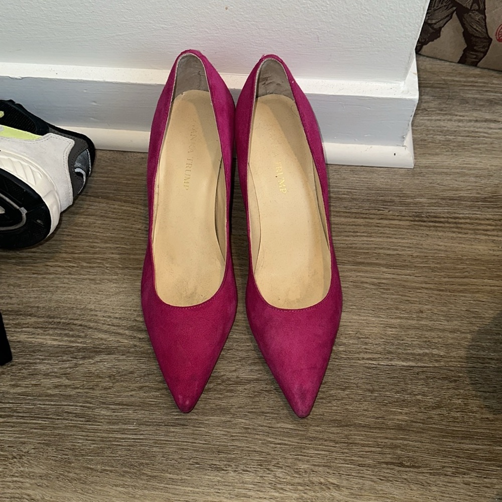 Ivanka Trump Pink (magenta) suede heels